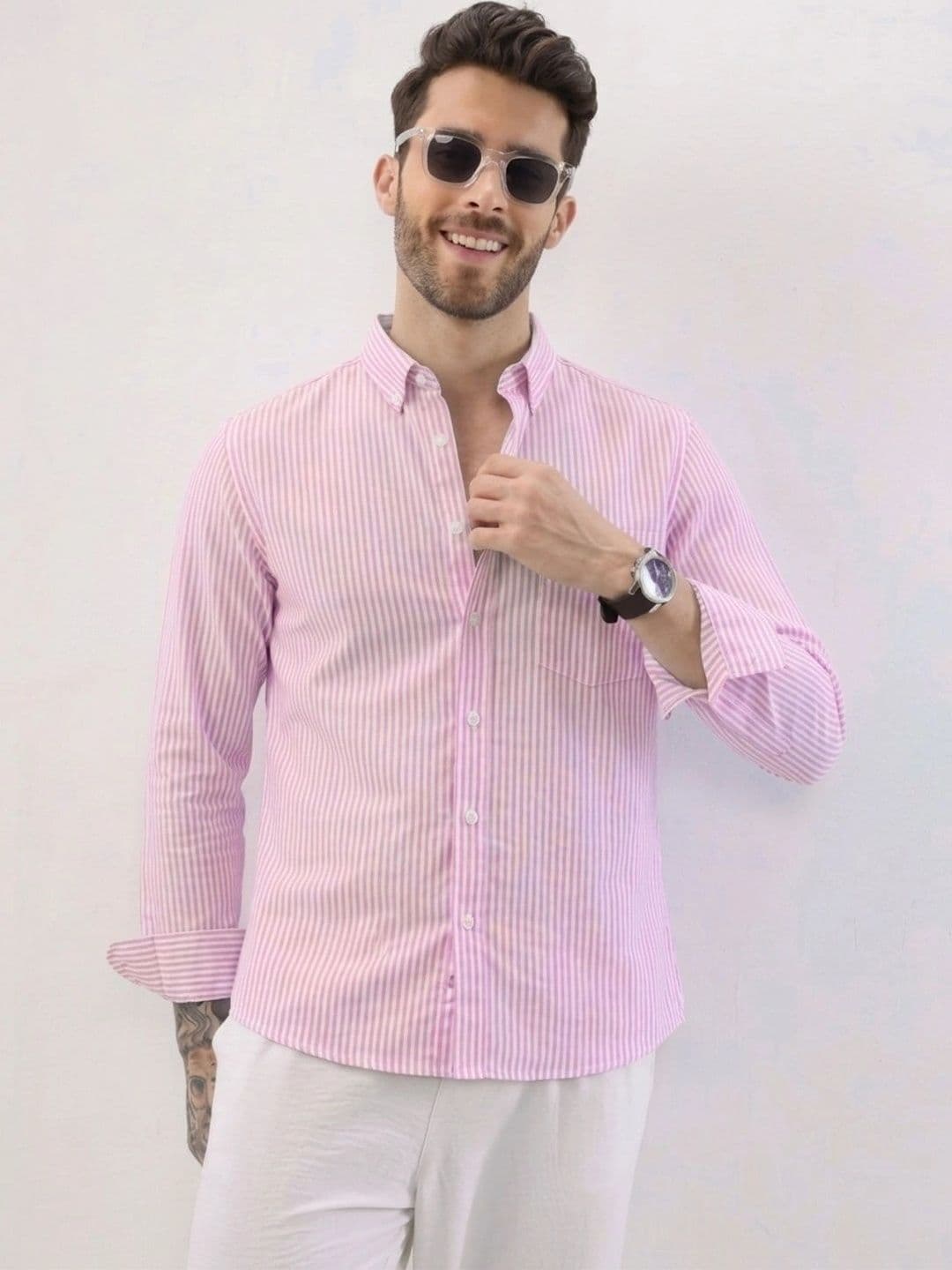HENSHIKA Men Standard Striped Casual Shirt - view 1