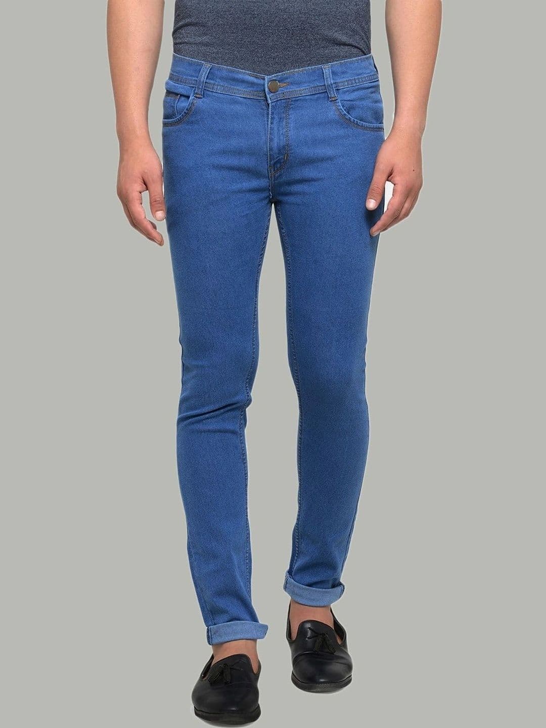 MASTERLY WEFT Men Slim Fit Mid-Rise Cuffed Hem Stretchable Jeans - view 1