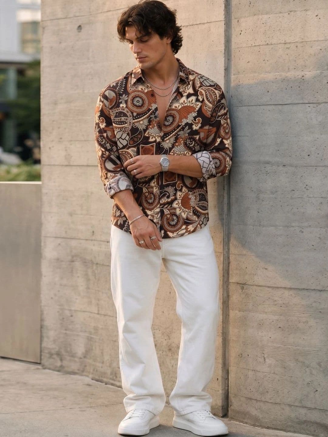 Vesido Men Modern Printed Casual Shirt - view 1
