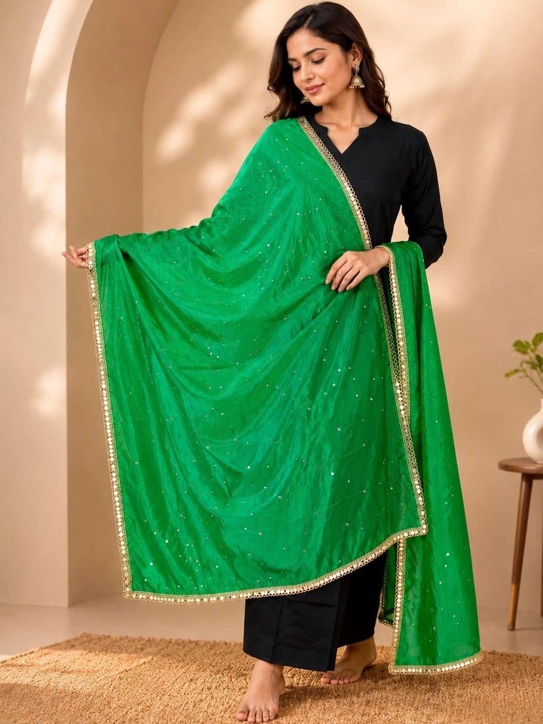 Karthav Fashion Dupatta with Mirror Work - view 1