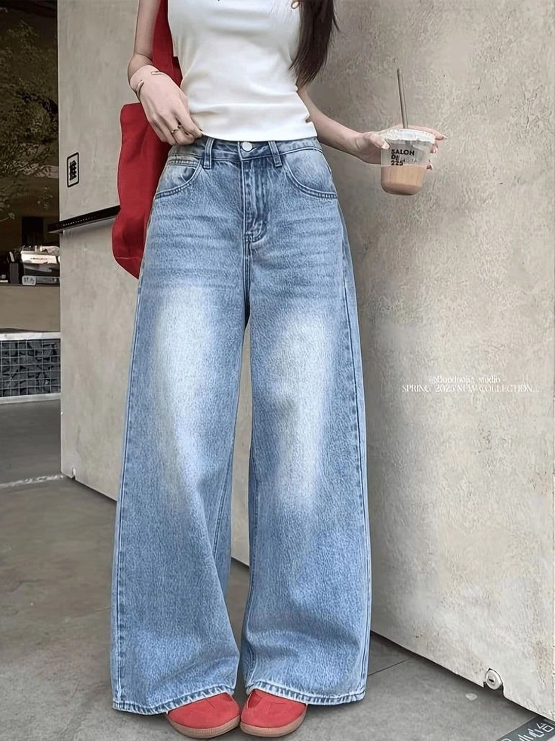 AAV2 Women Relaxed Fit High-Rise Low Distress Stretchable Jeans - view 1