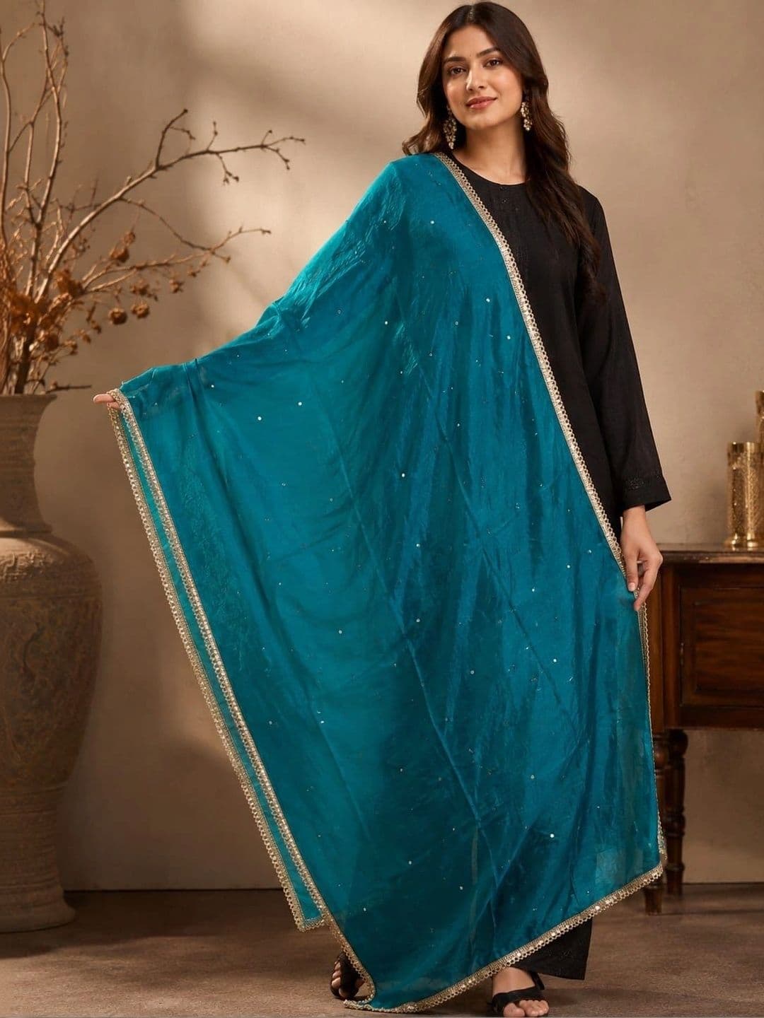 Karthav Fashion Dupatta with Sequinned - view 1