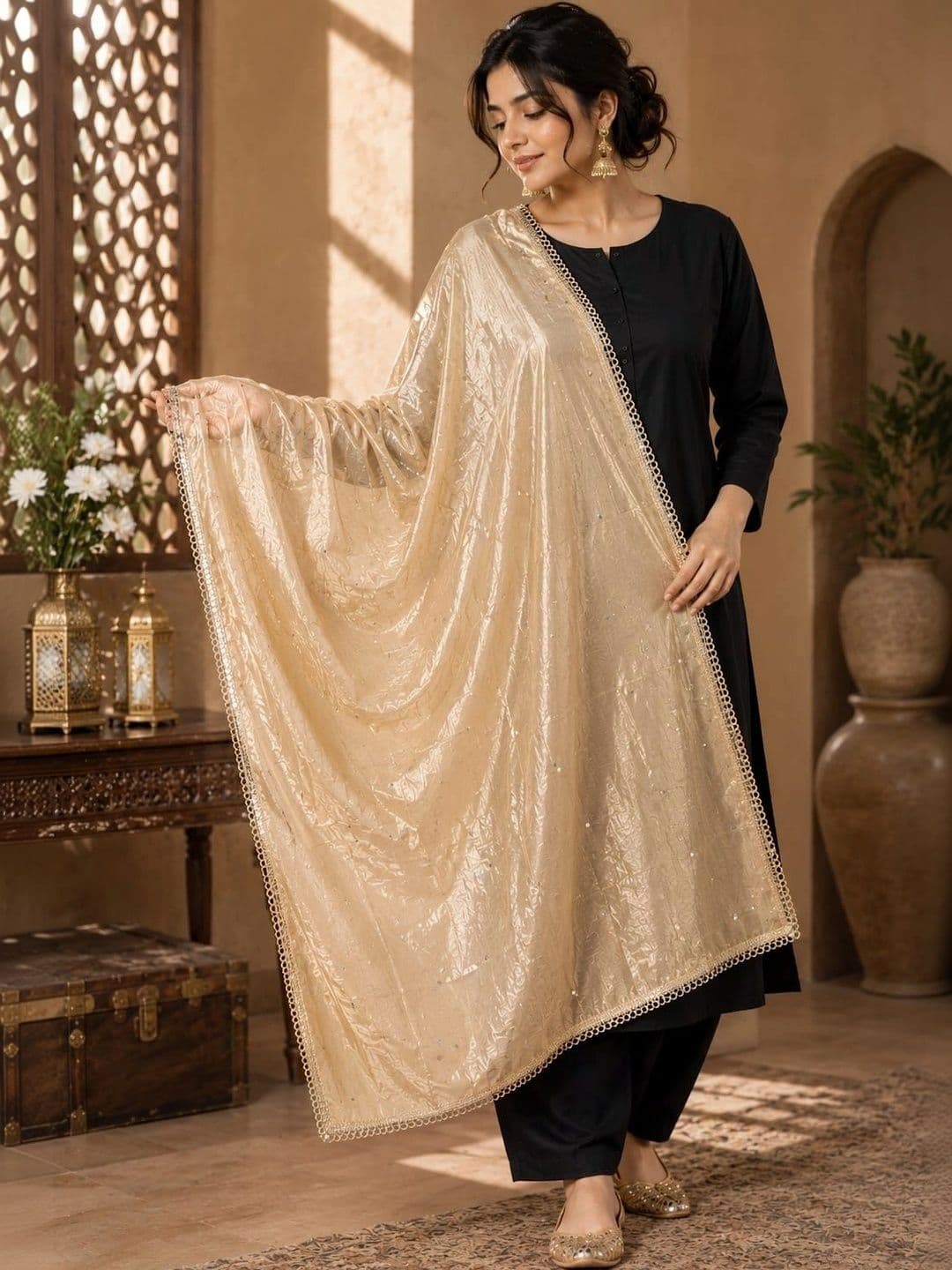 Karthav Fashion Dupatta with Sequinned - view 1