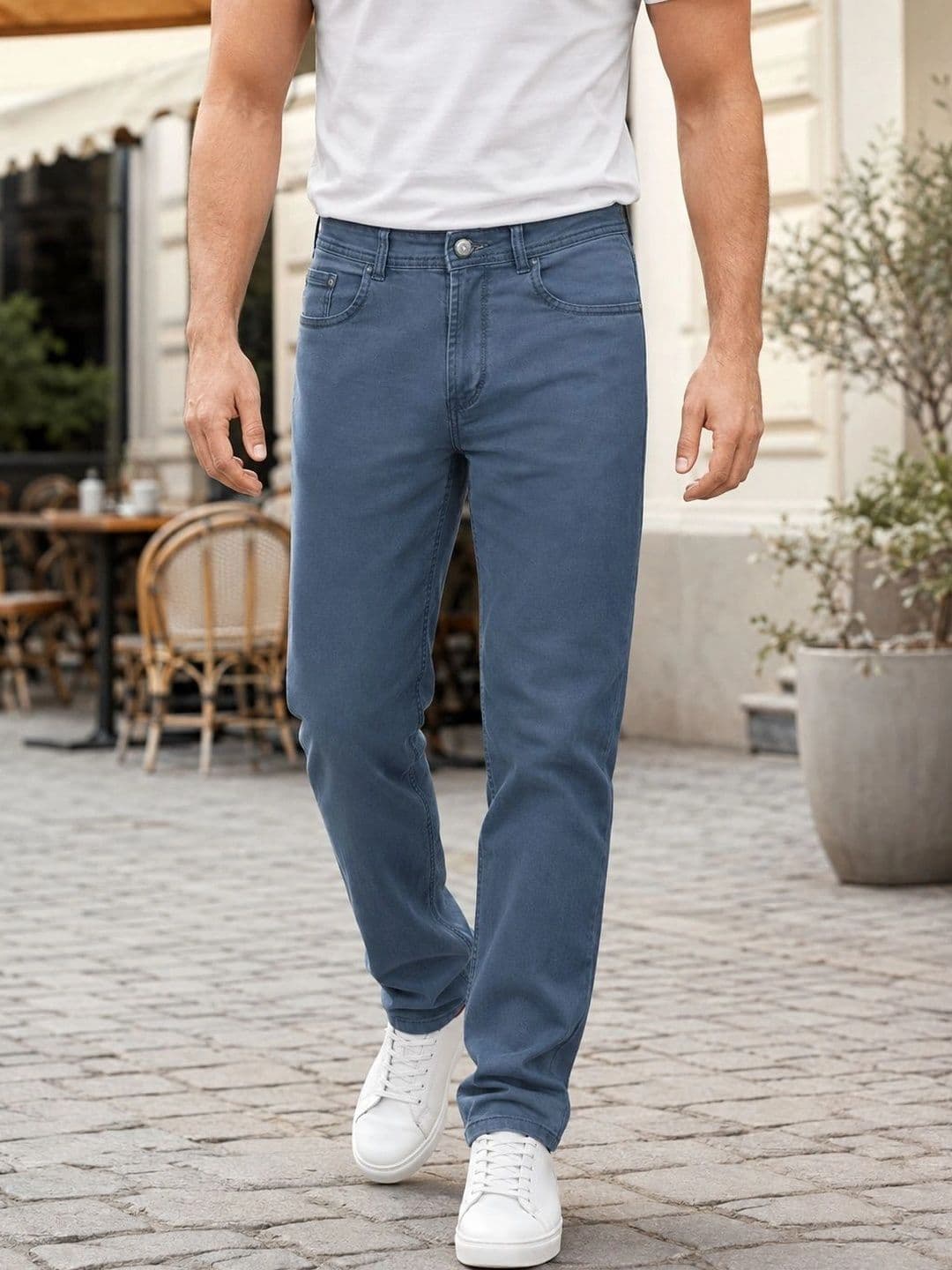 Plounge Men Urban Regular Fit Mid-Rise Stretchable Jeans - view 1
