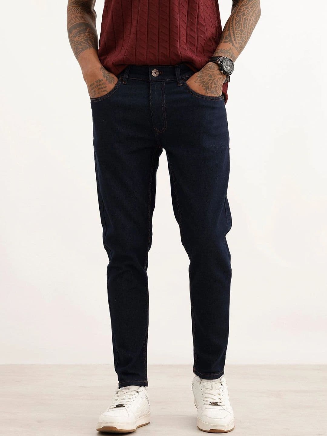 WROGN Men Skinny Fit Mid-Rise Stretchable Jeans - view 1