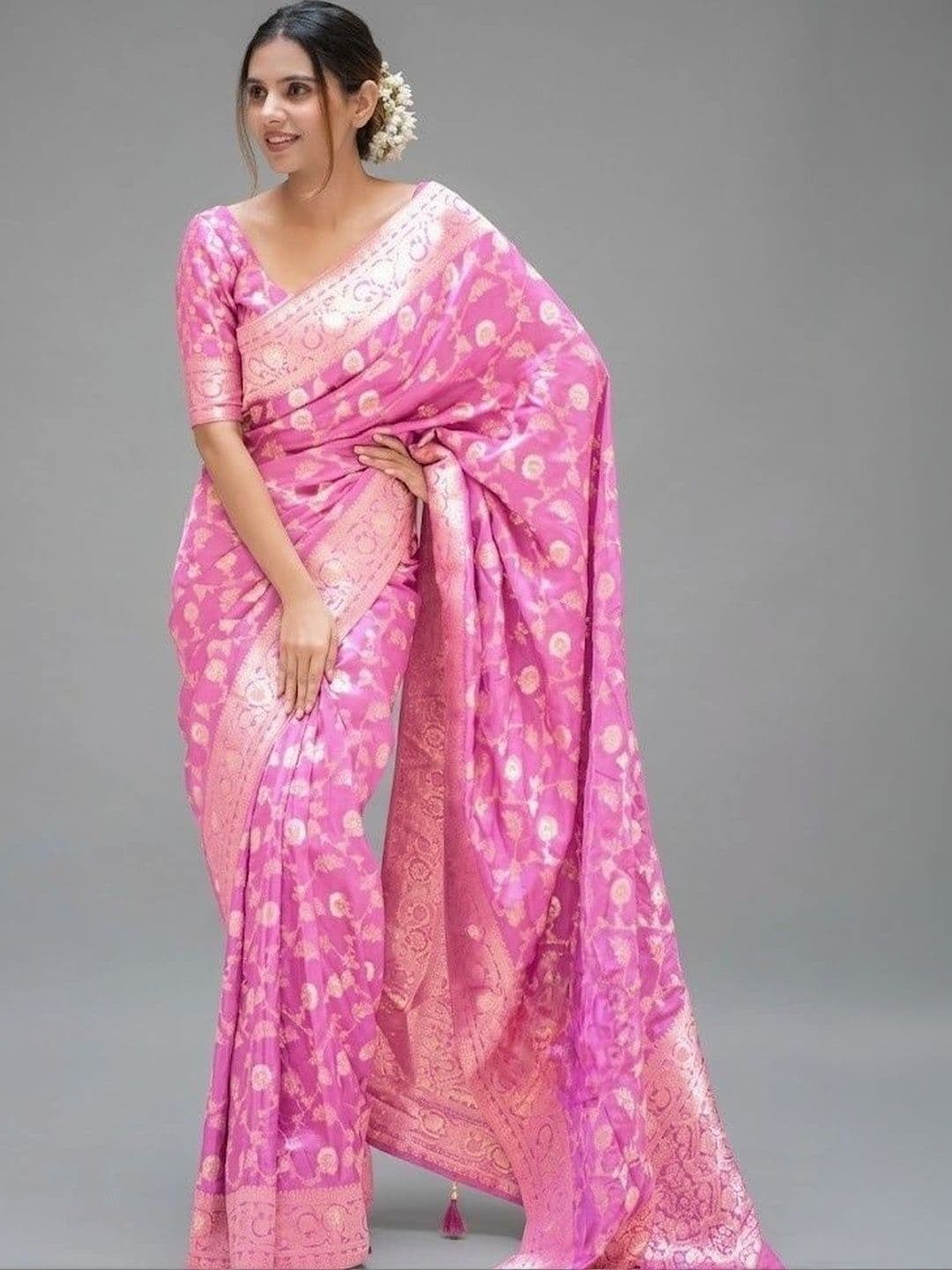 Vmdesigns Woven Design Zari Art Silk Banarasi Saree - view 1