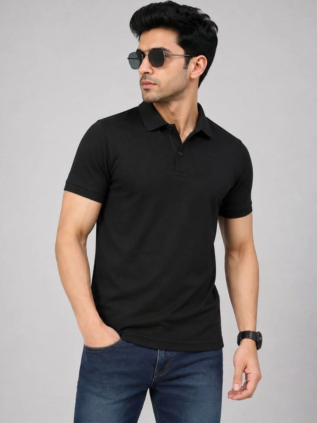 Sys Textile Men Cotton Polo Collar Short Sleeves T-shirt - view 1