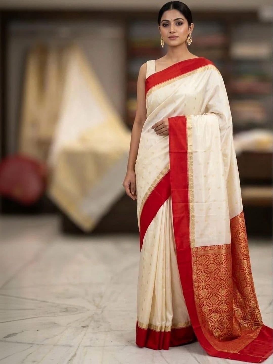 SILK HERITAGE Woven Design Zari Art Silk Saree - view 1