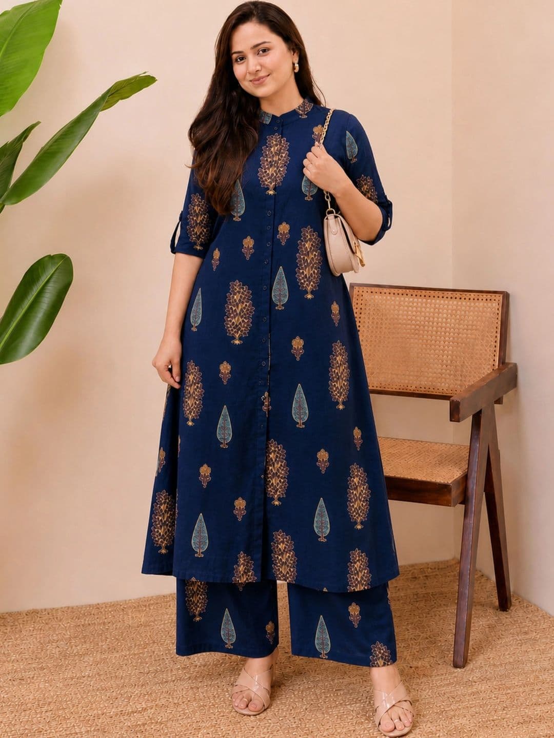 SZN Women Ethnic Motifs Printed Regular Kurta with Palazzos - view 1