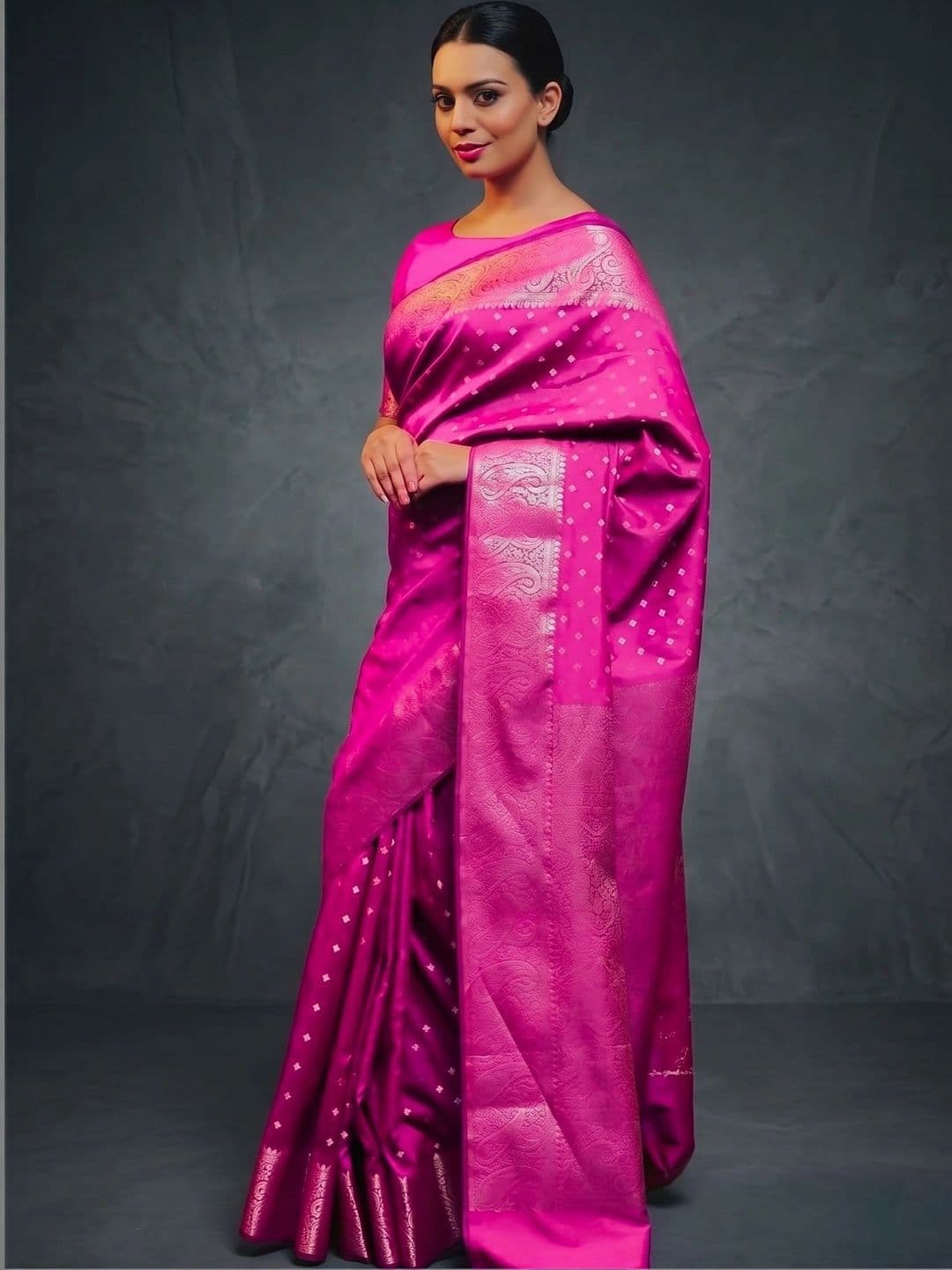 VelvetHue Woven Design Zari Art Silk Banarasi Saree - view 1