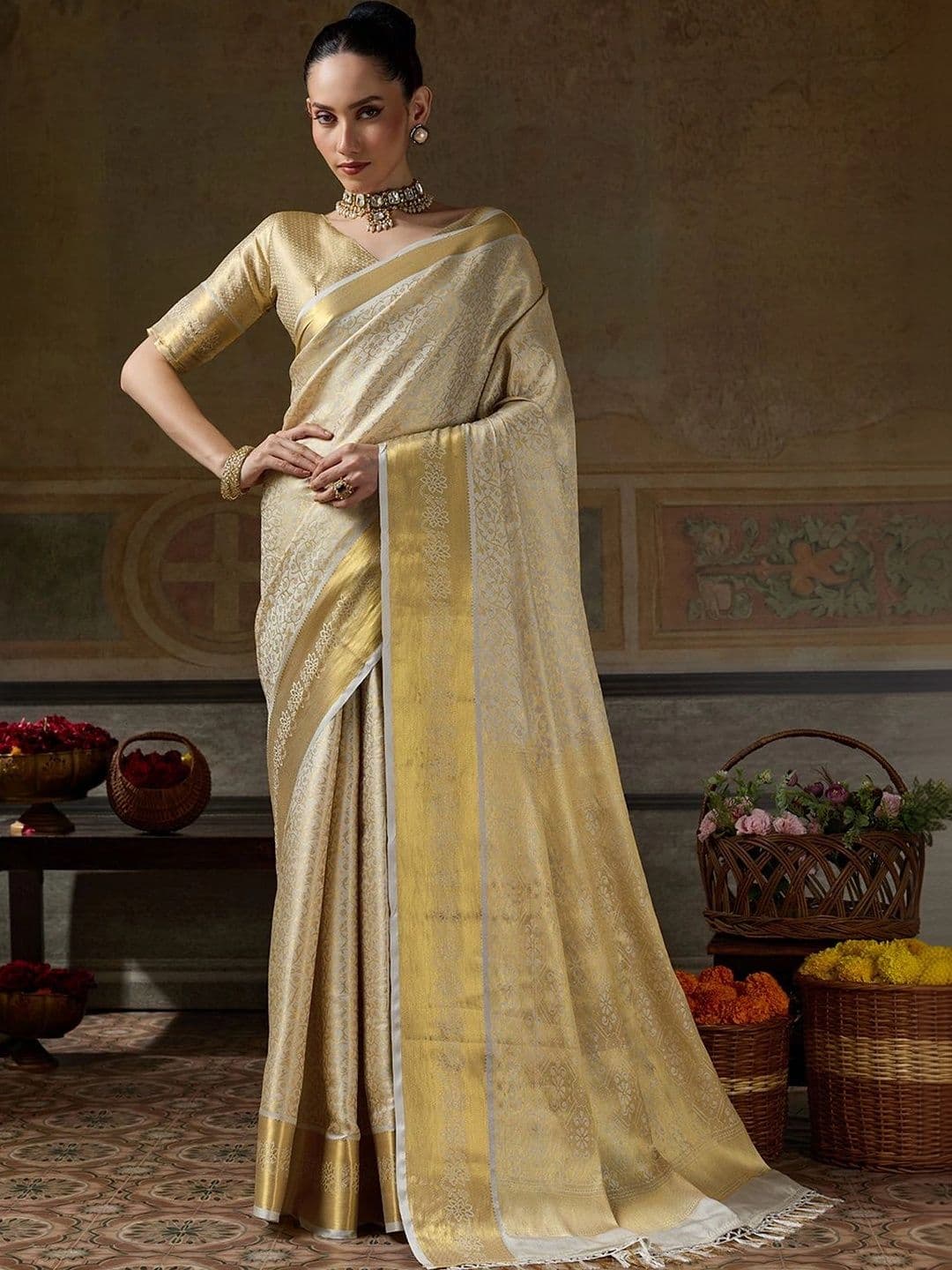 Sutriti Women Woven Design Zari Silk Blend Designer Banarasi Saree - view 1