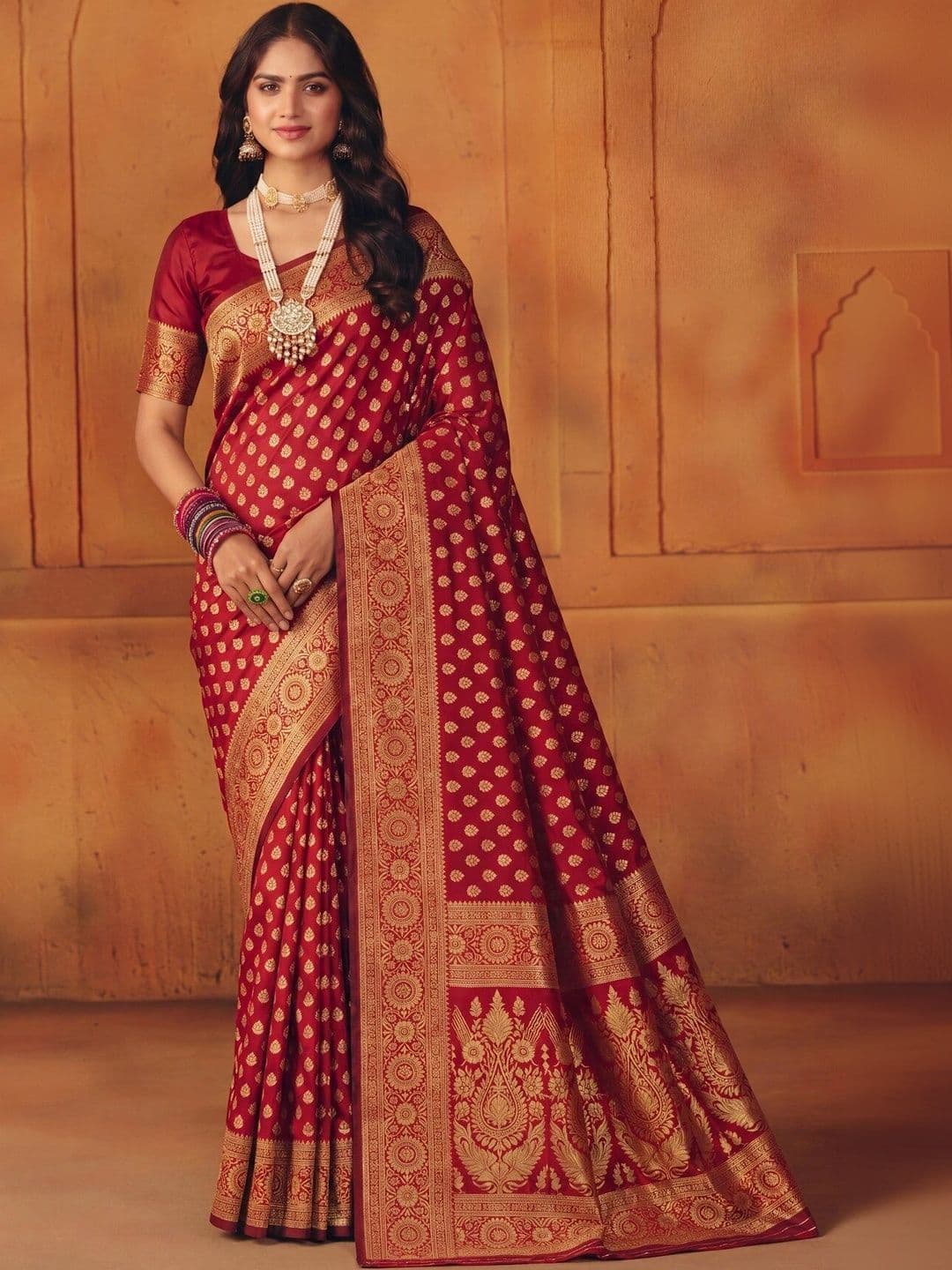 VS MALL Ethnic Motifs Zari Banarasi Saree - view 1