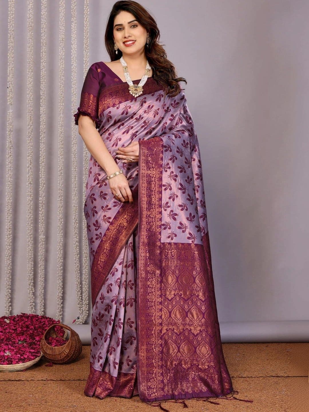 VS MALL Woven Design Zari Banarasi Saree - view 1