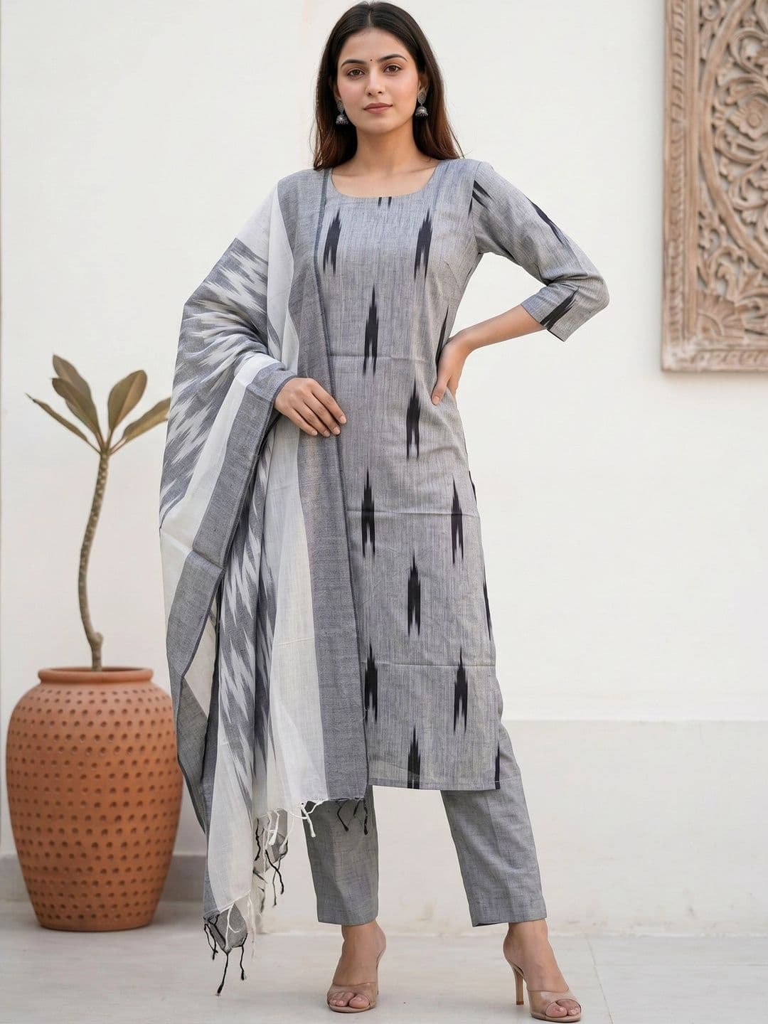 Mollika Printed Pure Cotton Unstitched Dress Material - view 1
