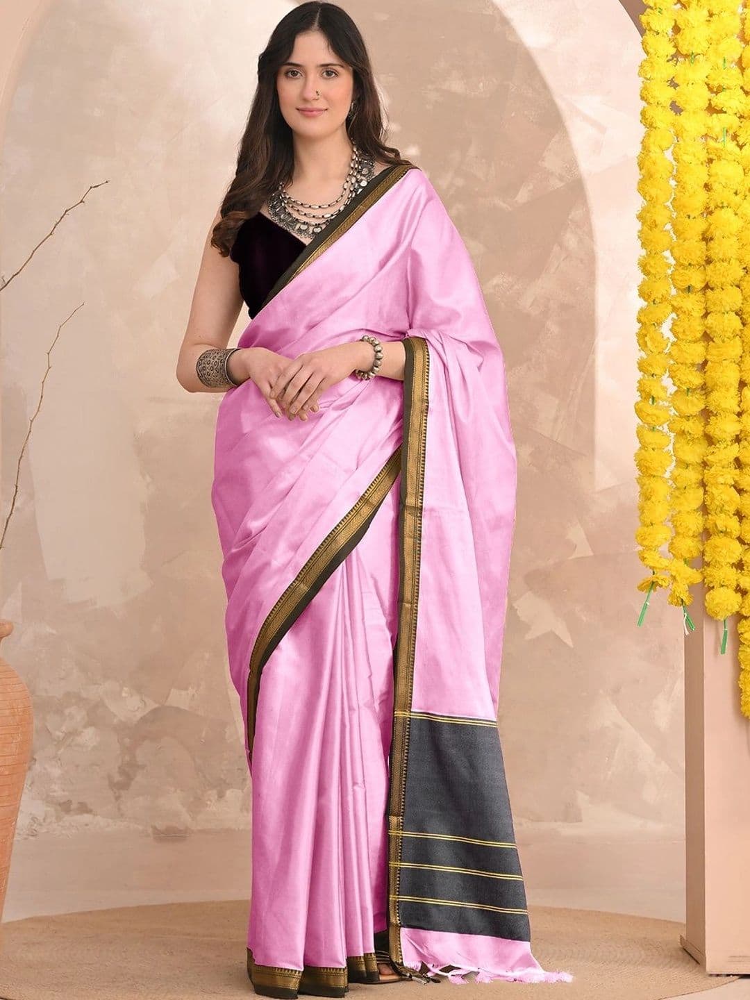 KALINI Striped Zari Designer Gadwal Saree - view 1