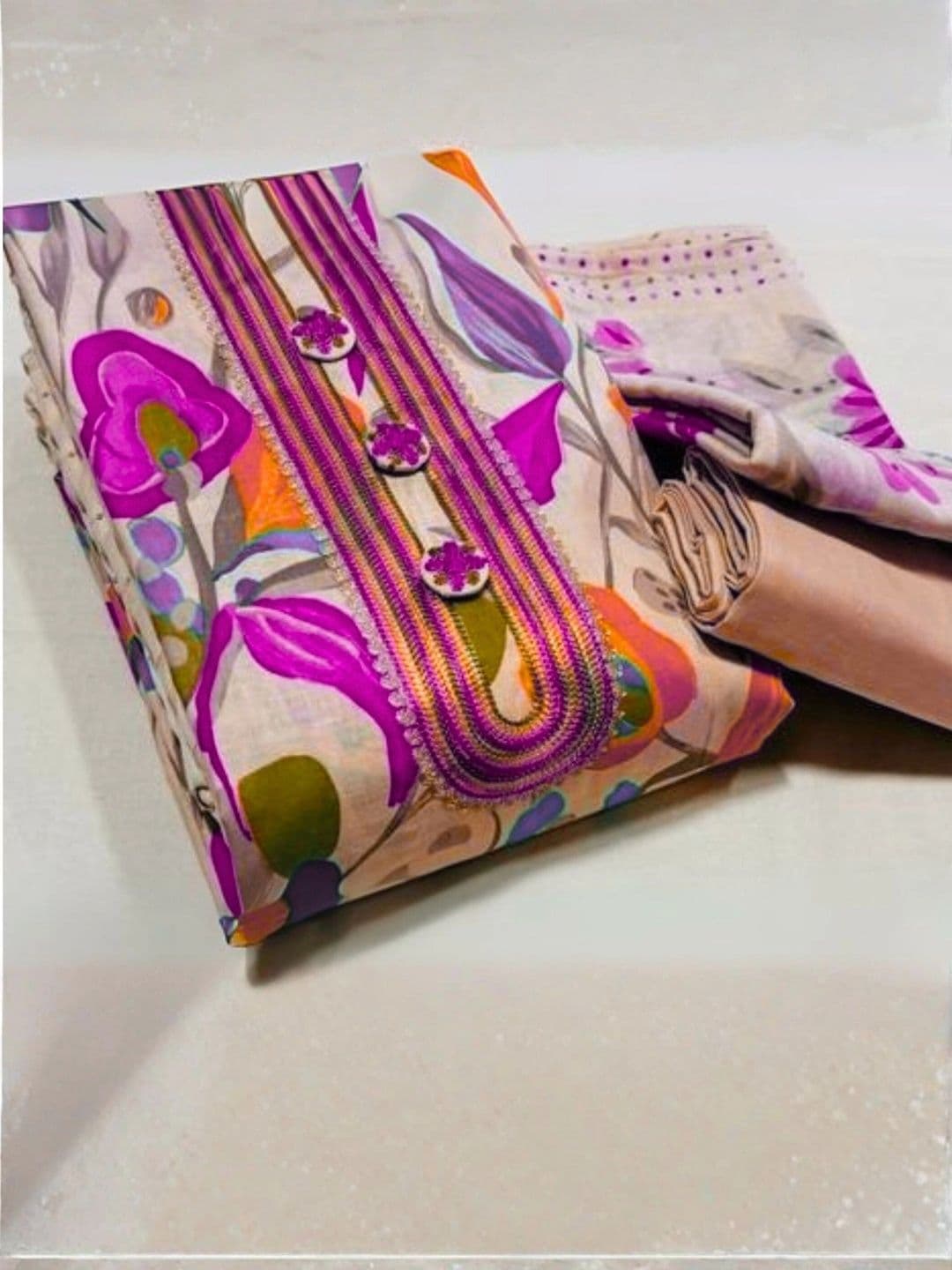 CLEMIRA Printed Pure Cotton Unstitched Dress Material - view 1