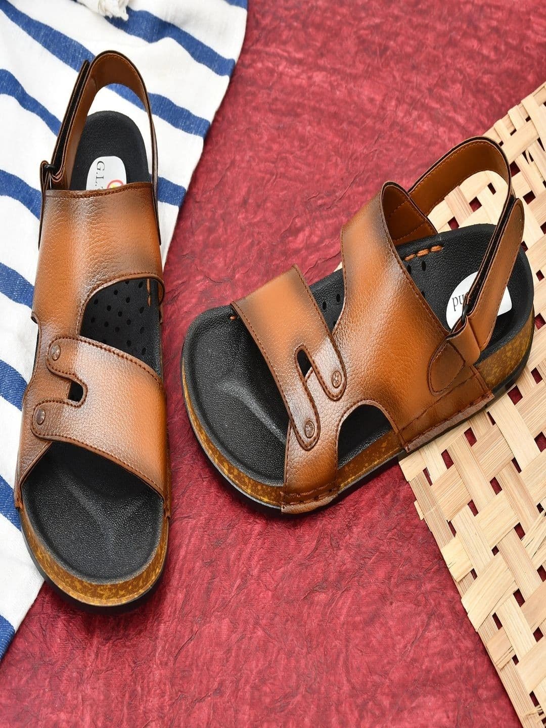 G L Trend Men Casual Waterproof Leather Velcro Sandals - view 1