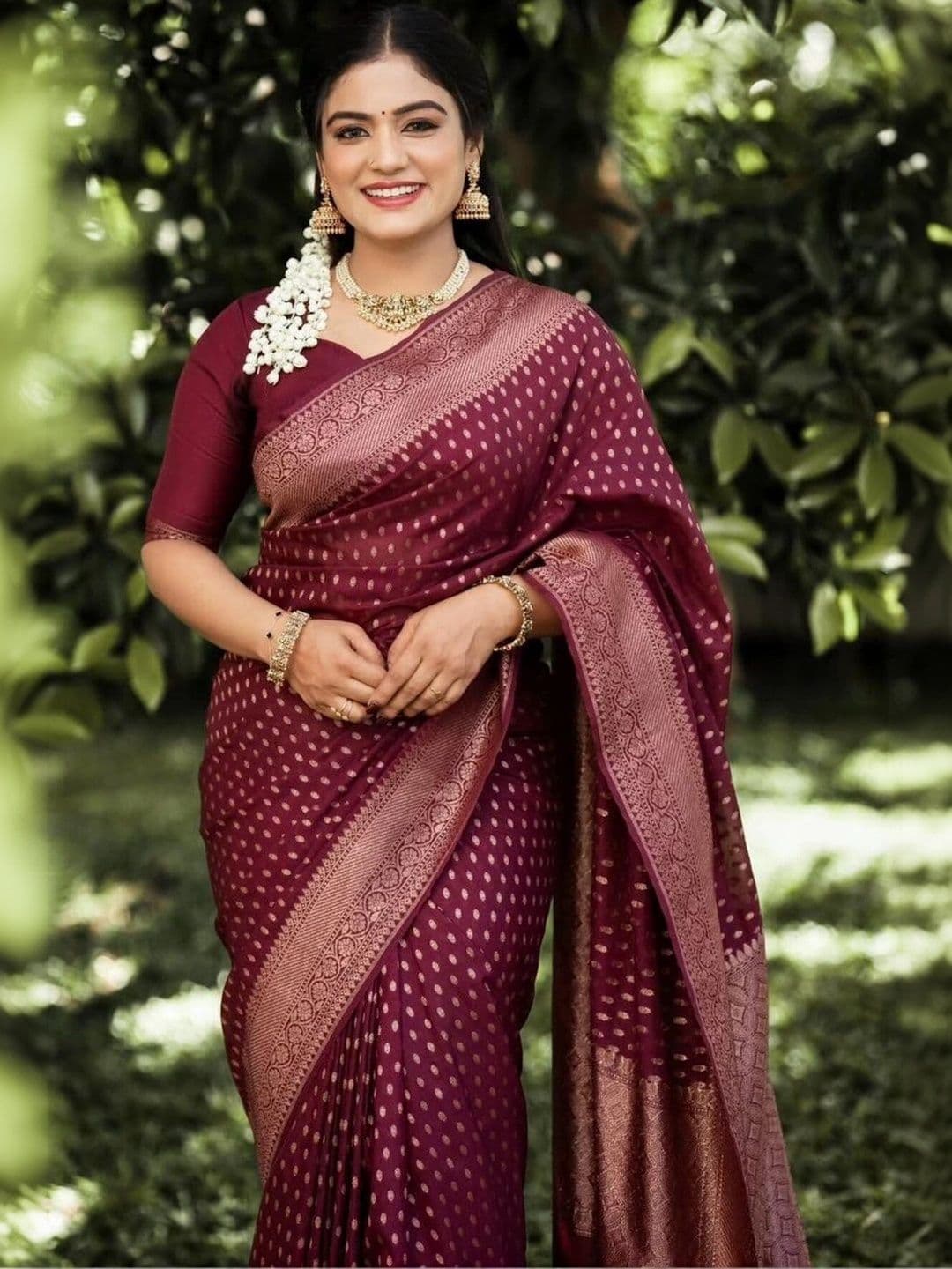 VS MALL Ethnic Motifs Zari Banarasi Saree - view 1