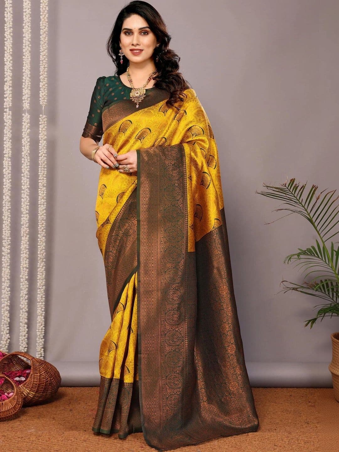 VS MALL Woven Design Zari Banarasi Saree - view 1