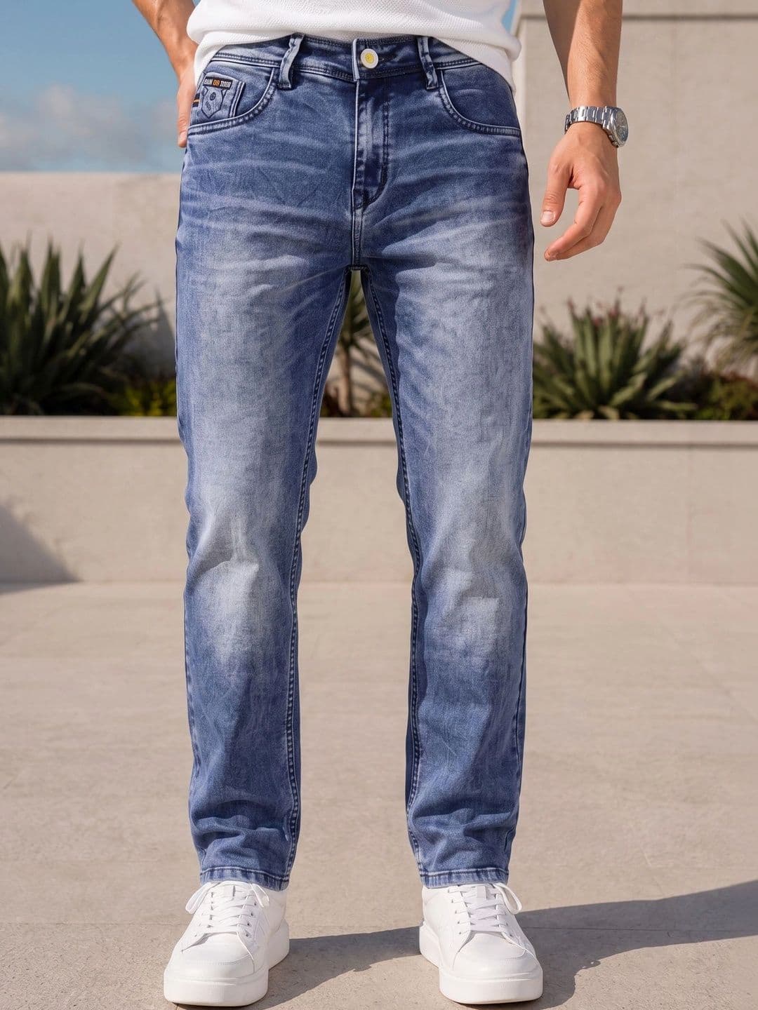 GEX Men Jean Relaxed Fit Mid-Rise Low Distress Jeans - view 1