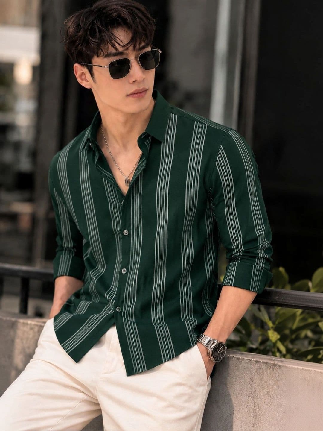 ROLLISTEAR Men Modern Striped Casual Shirt - view 1