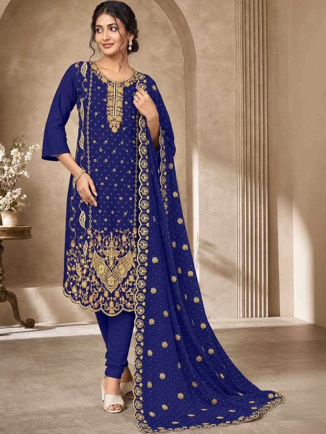 BHAIRAV TEX Embroidered Unstitched Dress Material - view 1