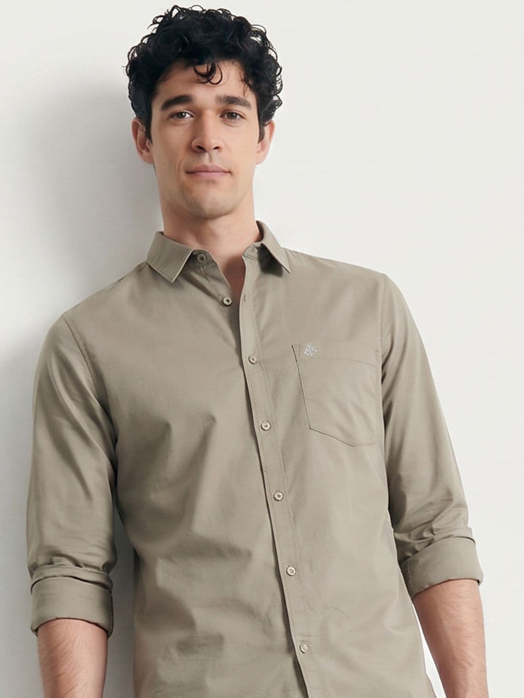 Mast & Harbour Soft Touch Cotton Green Shirt - view 1