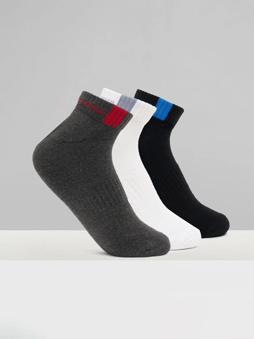 Urban Ranger by pantaloons Men Pack of 3 Cotton Blend Assorted Colourblocked Ankle Length Socks - view 1
