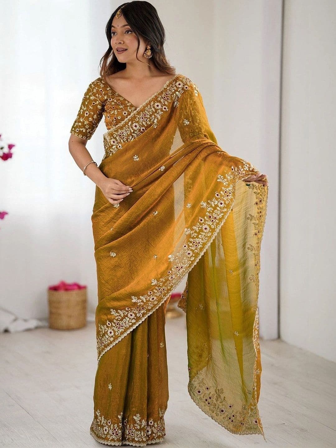 Fashorama Embellished Embroidered Silk Blend Designer Saree - view 1