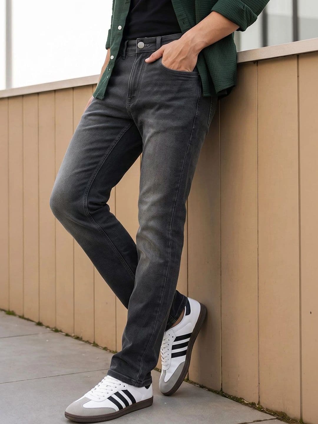 Thomas Scott Men Smart Straight Fit Mid-Rise Low Distress Stretchable Jeans - view 1