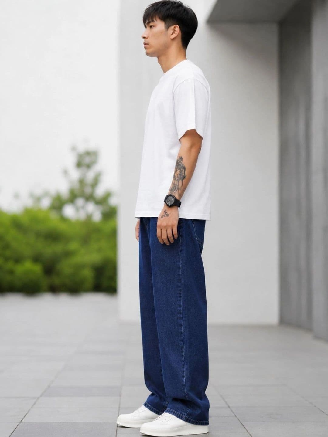 BREXX Men Wide Leg Mid-Rise Stretchable Jeans - view 1
