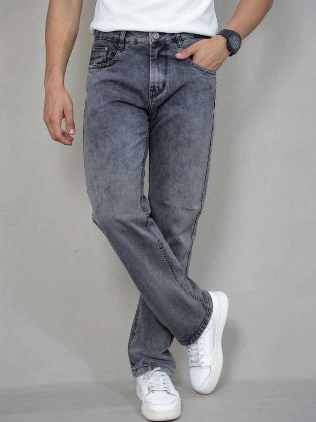 Moda Rapido Men Straight Fit Mid-Rise Low Distress Light Fade Jeans - view 1