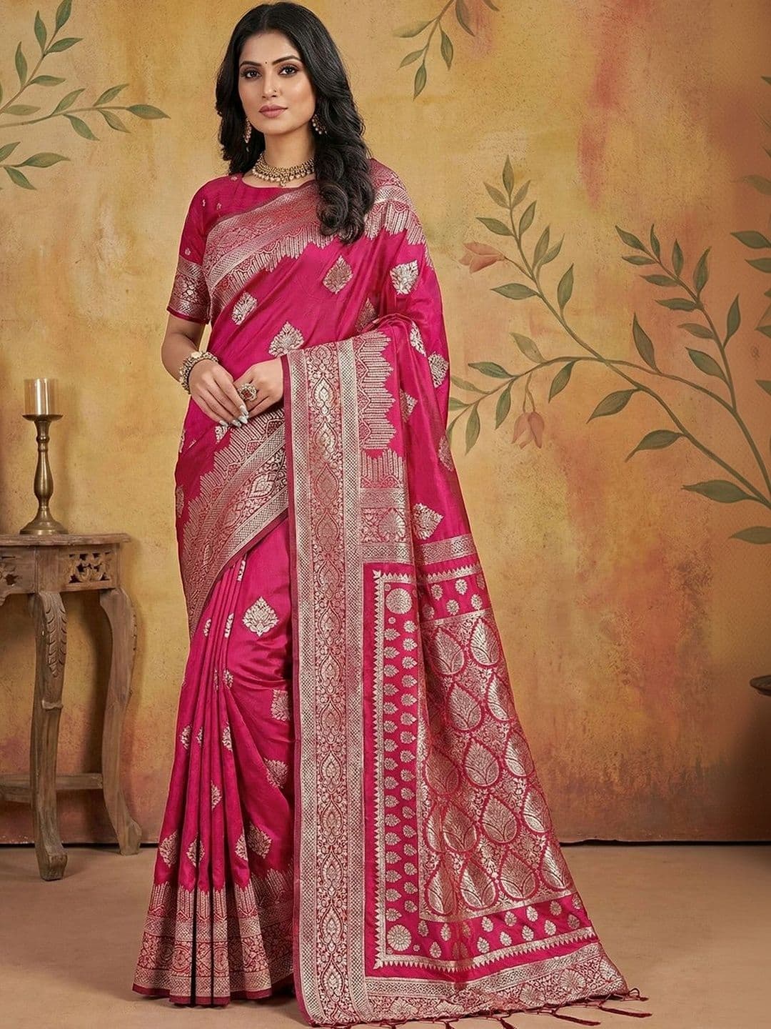 Mitera Woven Design Zari Silk Blend Banarasi Saree - view 1