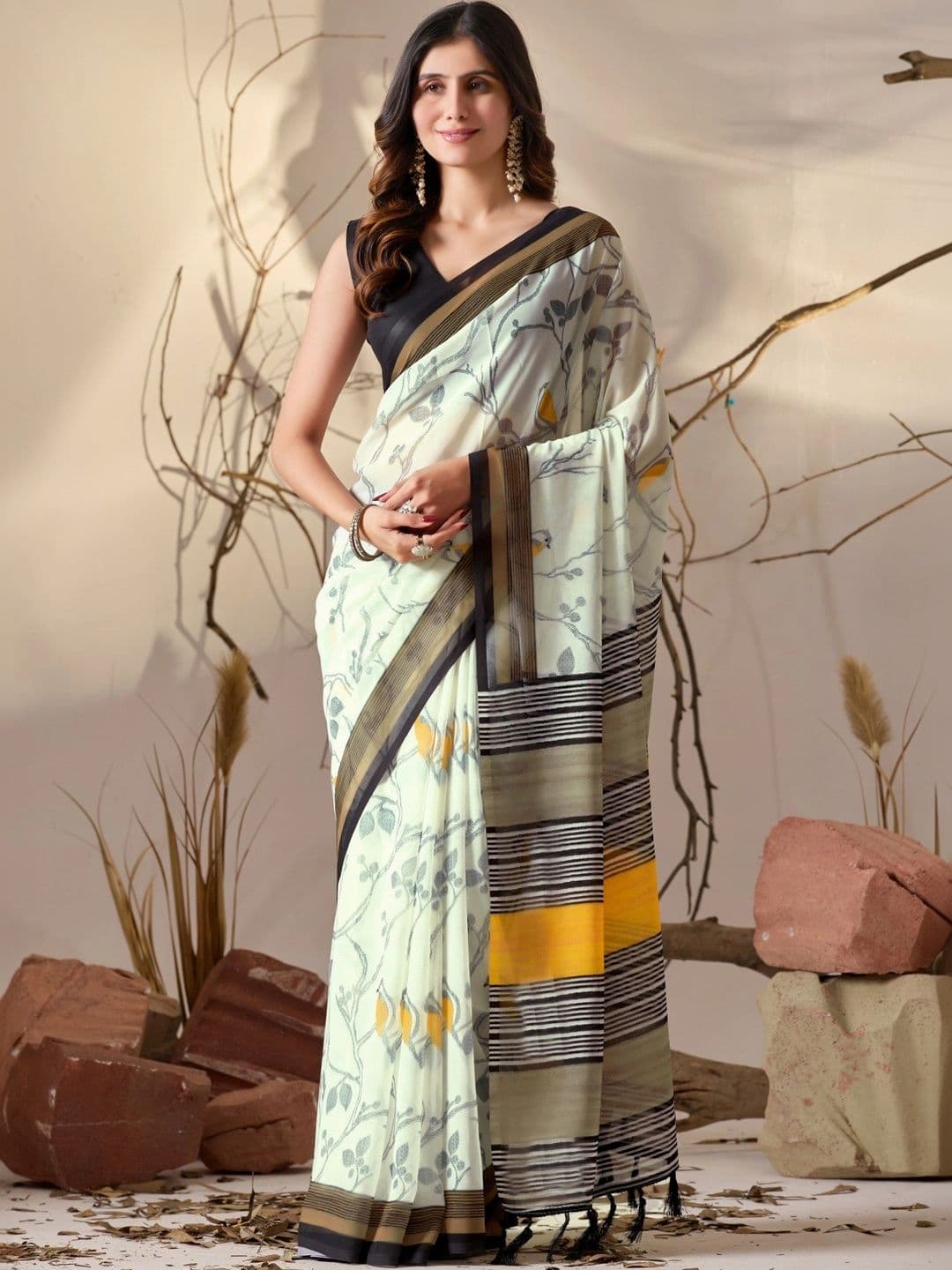 Moda Rapido Floral Poly Georgette Designer Saree - view 1