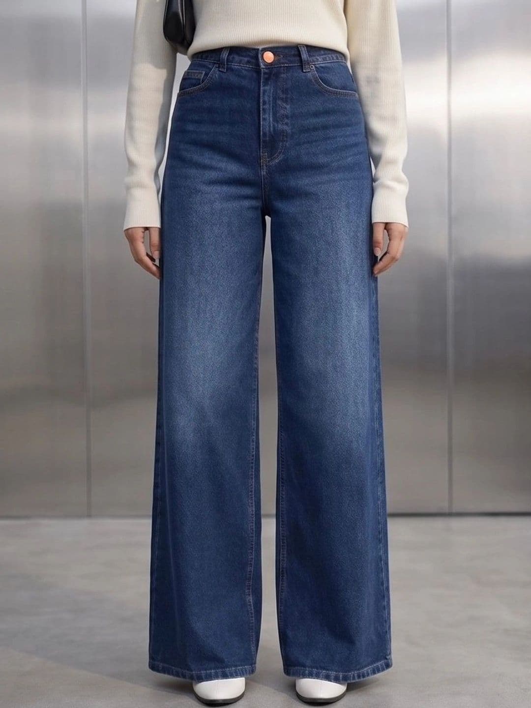 Shrutika Women Original Wide Leg High-Rise Light Fade Stretchable Jeans - view 1