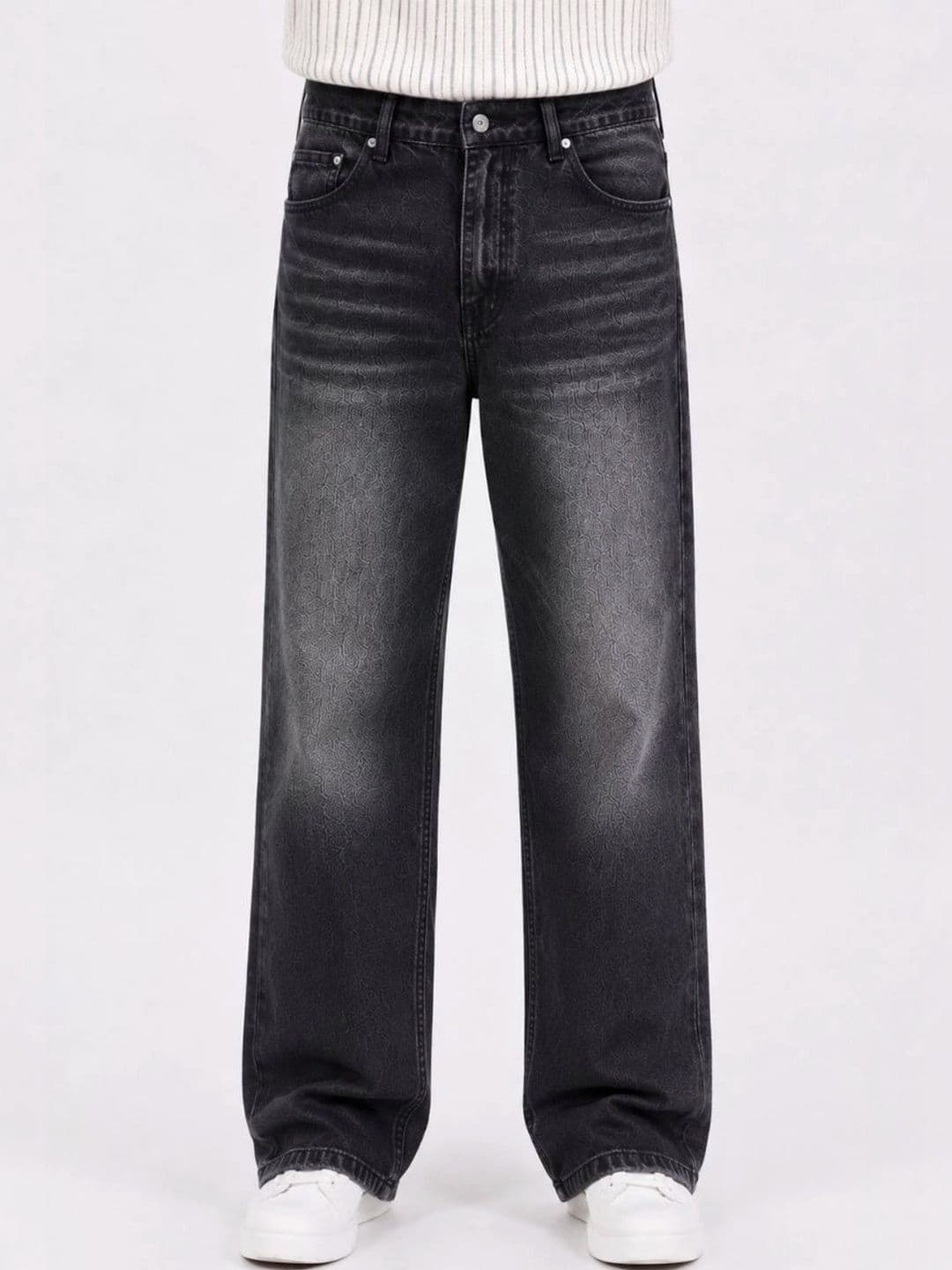 MQ Denim Men Straight Fit Mid-Rise Low Distress Light Fade Jeans - view 1