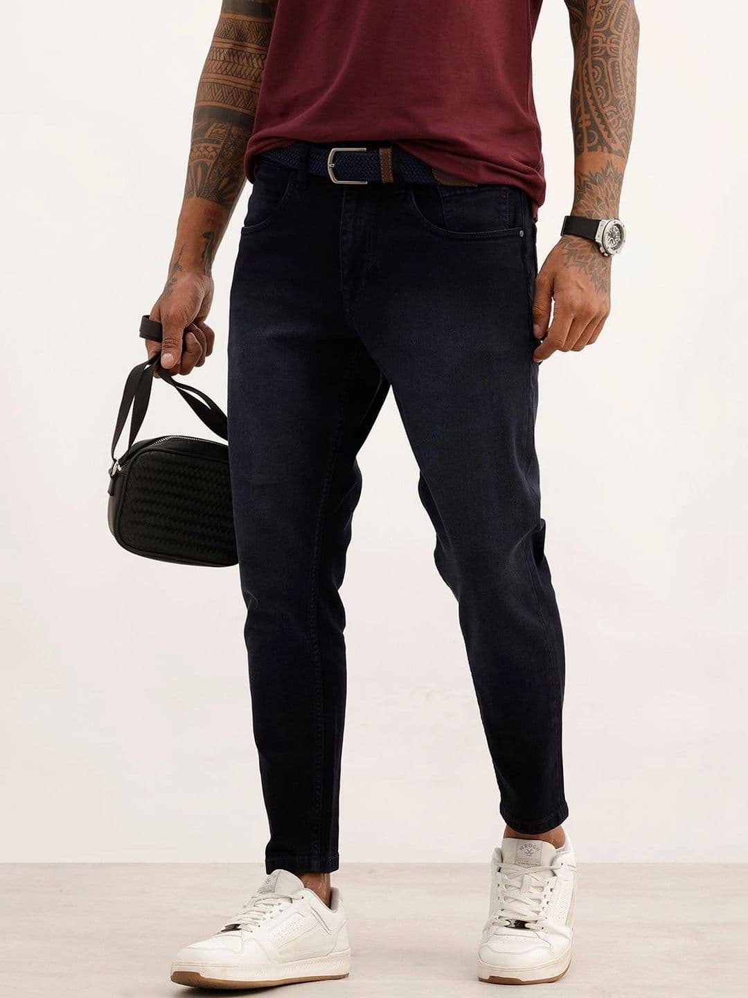 WROGN Men Skinny Fit Mid-Rise Light Fade Stretchable Jeans - view 1