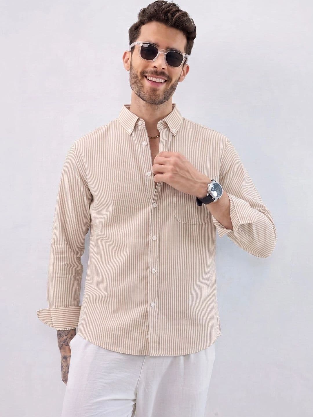 HENSHIKA Men Standard Striped Casual Shirt - view 1