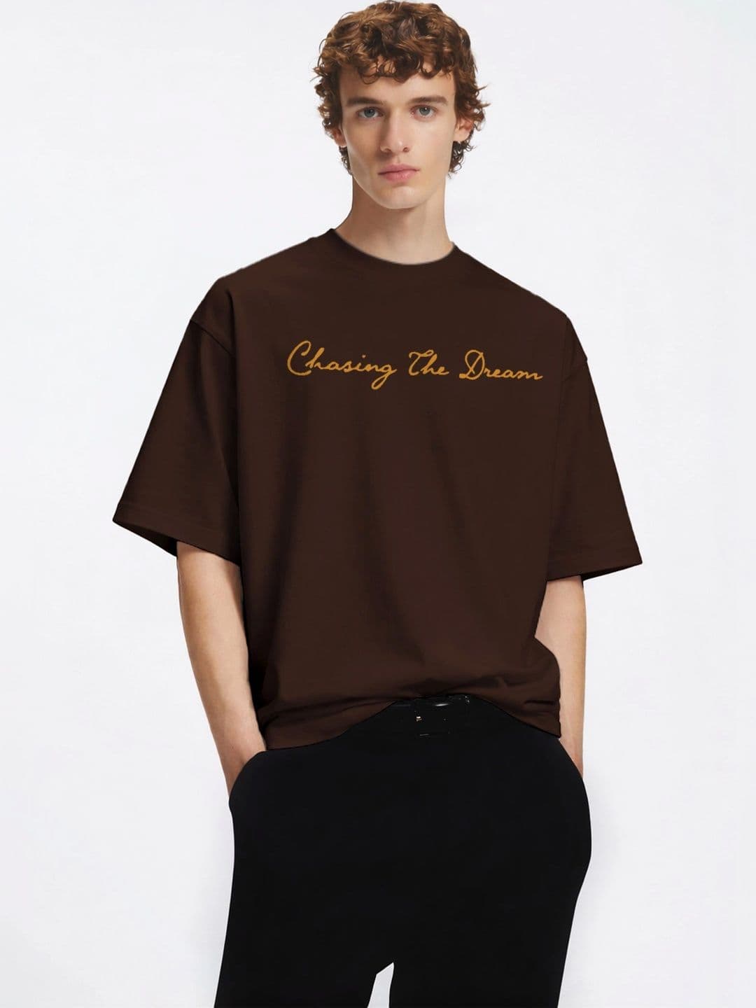 Moda rapido X TOGS & TERRE Men Typography Printed Drop-Shoulder Sleeves Organic Cotton Blend T-shirt - view 1