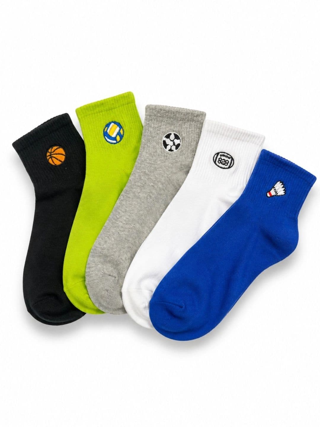ZIBELL Men Pack of 5 Cotton Assorted Patterned Ankle Length Socks - view 1