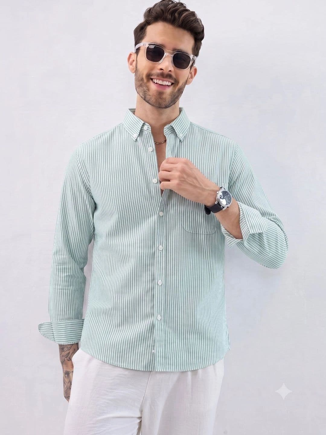 HENSHIKA Men Standard Striped Casual Shirt - view 1