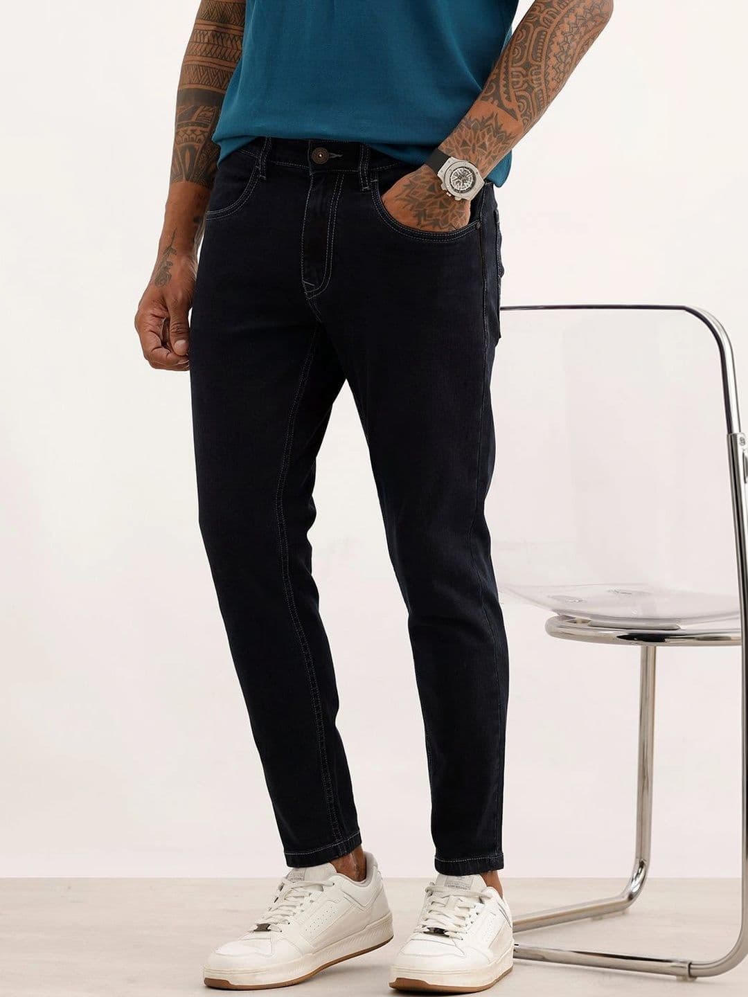 WROGN Men Skinny Fit Mid-Rise Stretchable Jeans - view 1