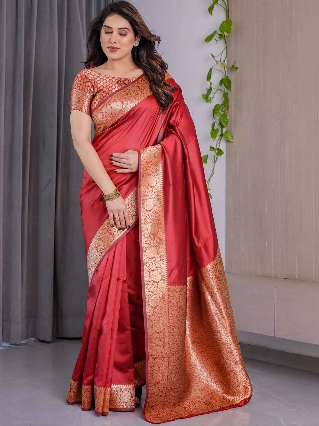 Mitera Woven Design Zari Silk Blend Designer Saree - view 1