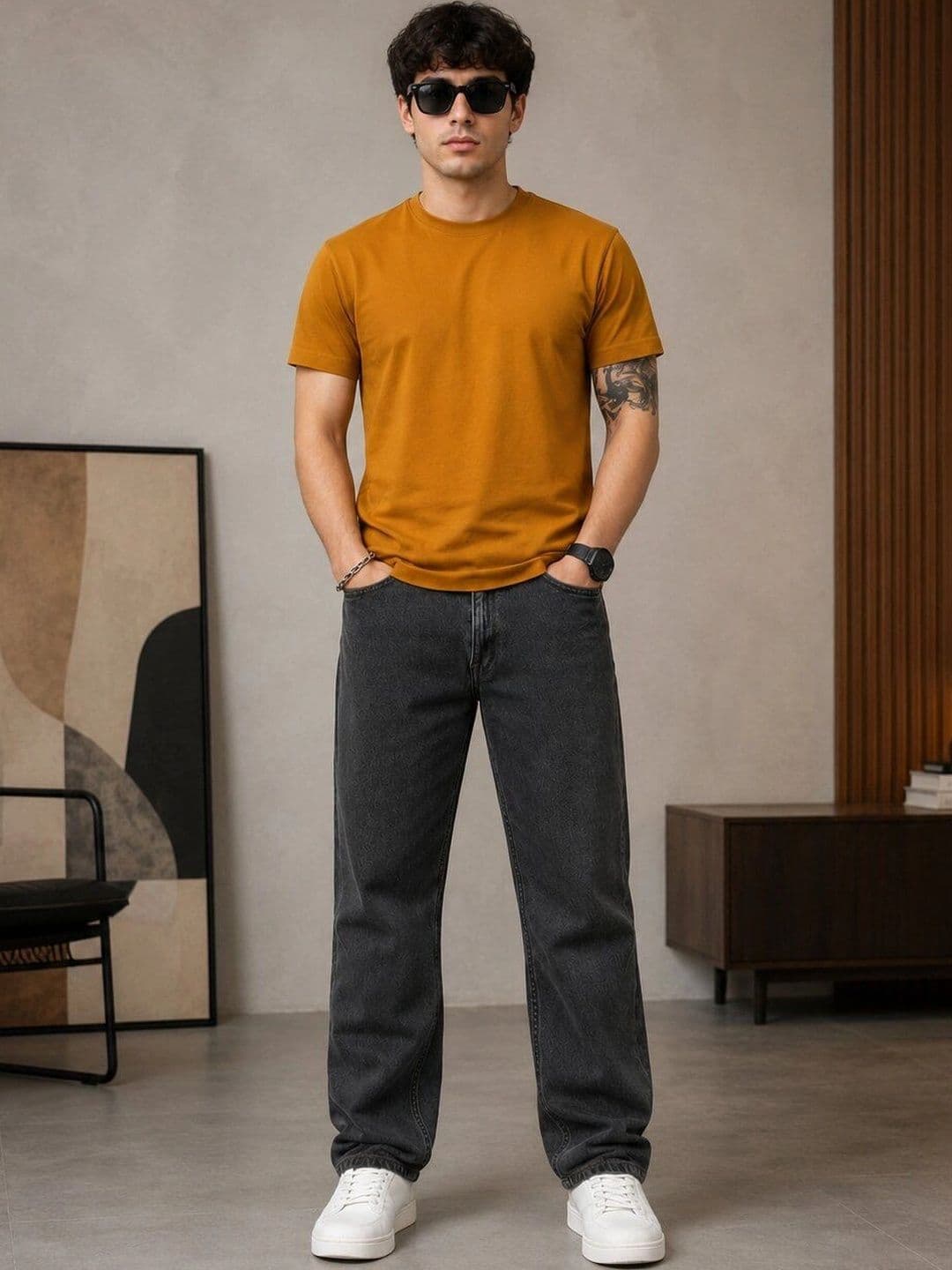 HIGH DENIM Men Straight Fit Mid-Rise Stretchable Jeans - view 1