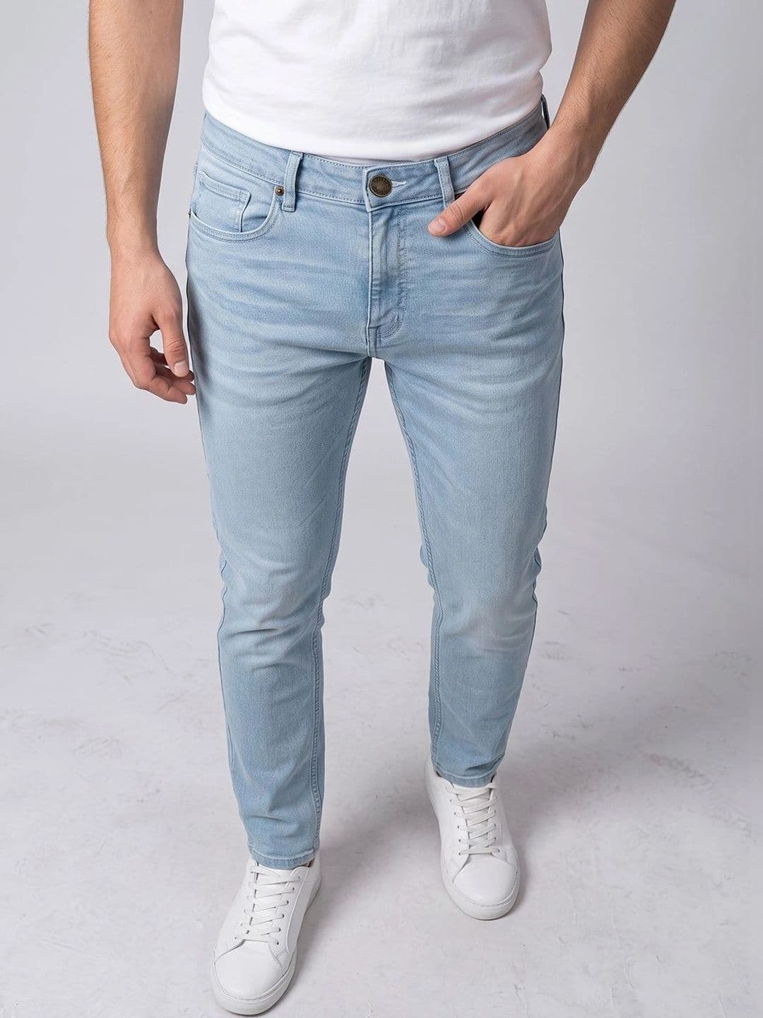 BELANO Men Comfort Slim Fit Mid-Rise Heavy Fade Stretchable Jeans - view 1