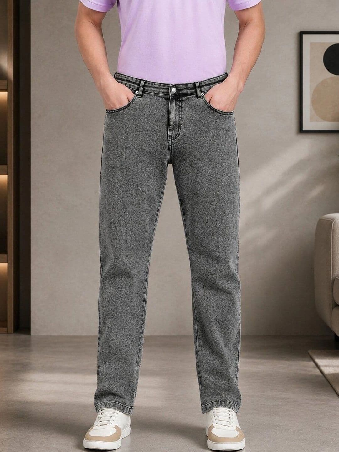 HIGH DENIM Men Straight Fit Mid-Rise Stretchable Jeans - view 1