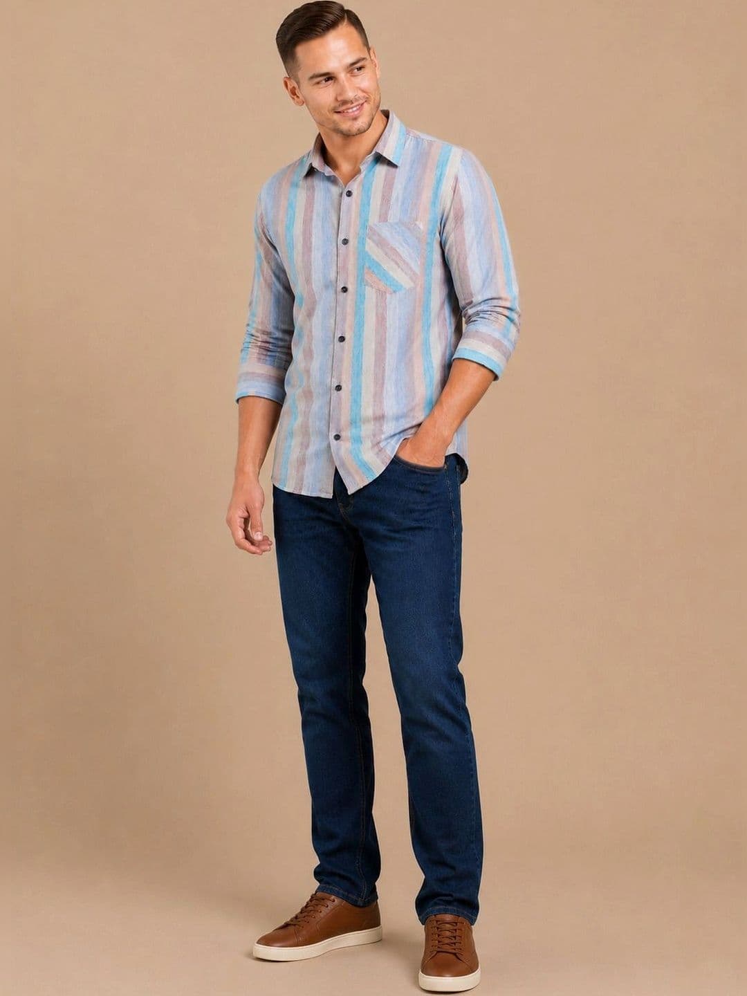 Metronaut Men Comfort Multi Stripes Striped Casual Shirt - view 1