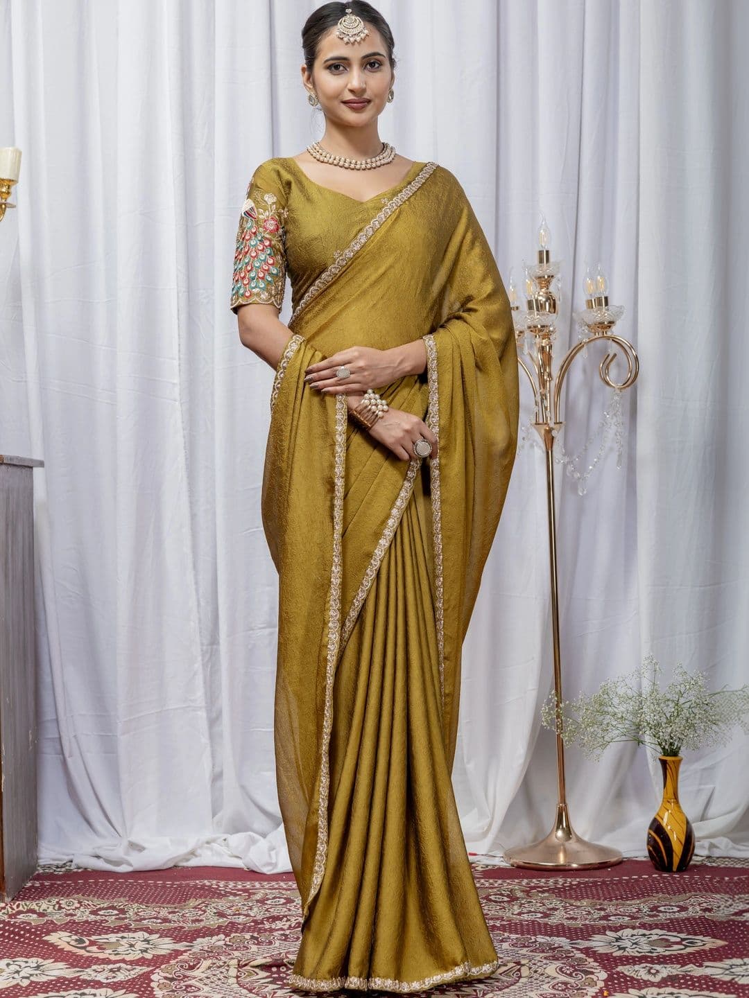 Saanvi Embellished Embroidered Poly Georgette Saree - view 1
