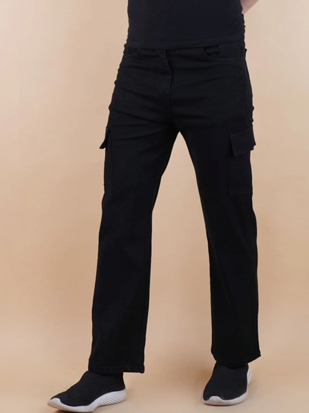 R.Code by The Roadster Life Co. Classic Regular Fit Mid-Rise Stretchable Denim Cargo Jeans - view 1