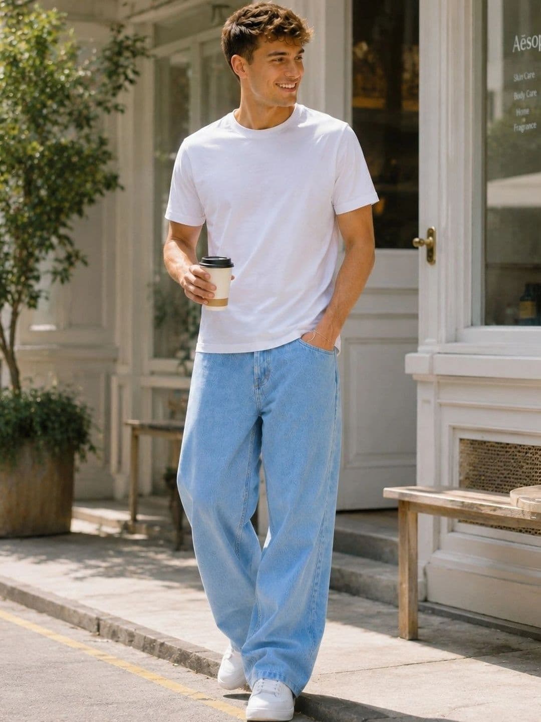 DENIM HAWK Men Classic Straight Fit Mid-Rise Stretchable Jeans - view 1